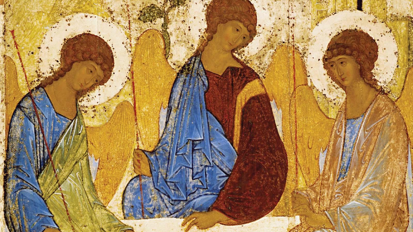 圣三一圣像的特写，最初由圣. Andrei Rublev. 
